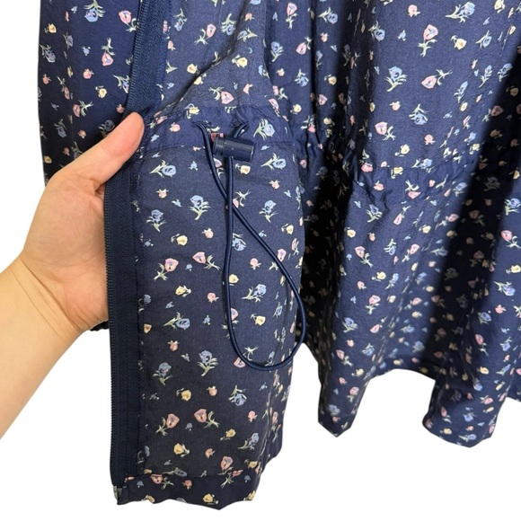 Vtg 90s Floral Wind Rain Jacket Coat Size XL Navy Blue Northern Reflections - Picture 6 of 9